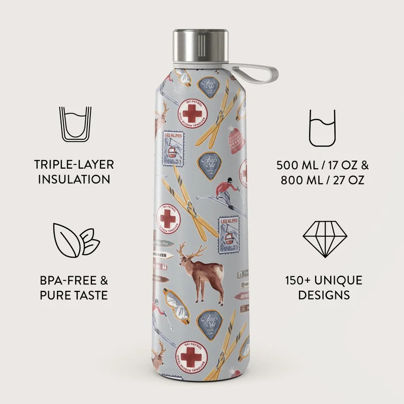 BURGA Burga Water Bottle. Keep Your Drinks At The Perfect Temperature And Your Style Impeccable, Whether At The Gym, Office, Or Outdoors (Les Alpes) (500 Ml)